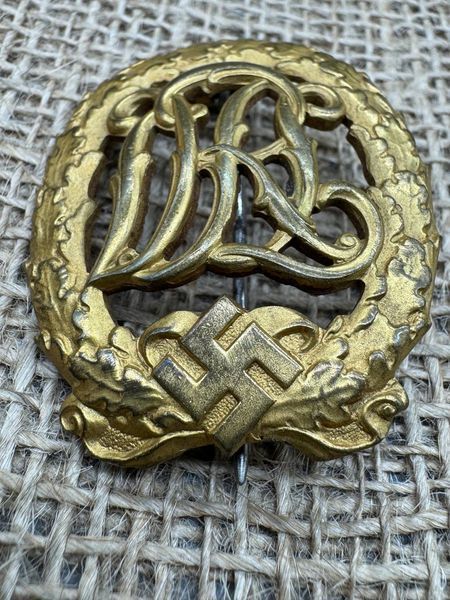 DRL sports badge, 1st class, gold-plated