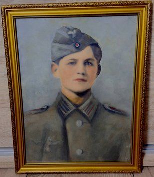 painting Wehrmacht Portrait of an Artilleryman