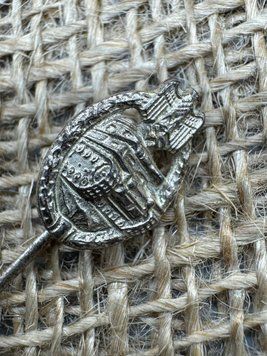 German Panzer Assault Badge (PAB) miniature stickpin,&nbsp;silver plated