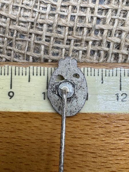 German Panzer Assault Badge (PAB) miniature stickpin,&nbsp;silver plated