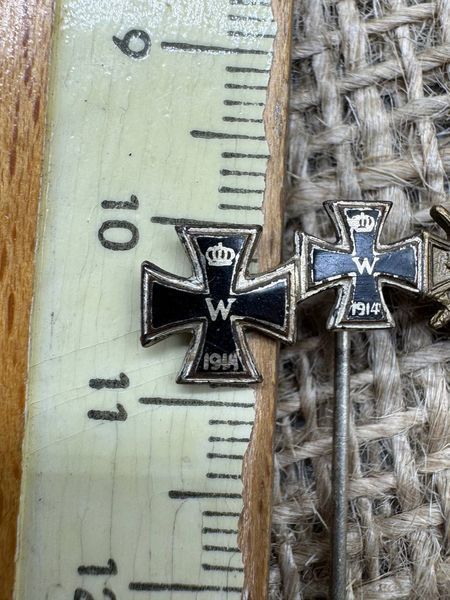 Miniaturspange 2x EK 1914, Hindenburg Kreuz 1914-1918