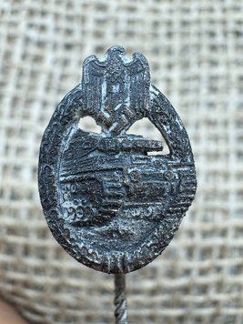 German Panzer Assault Badge (PAB) miniature stickpin,&nbsp;silver plated